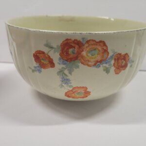 Vintage HALL's Superior Quality Kitchenware Orange Poppy Mixing Bowl